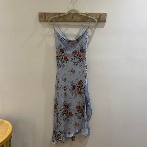 ASTR Gaia Midi Dress, Blue Floral Size S